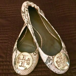 Tory Burch Snakeskin Reva Flats